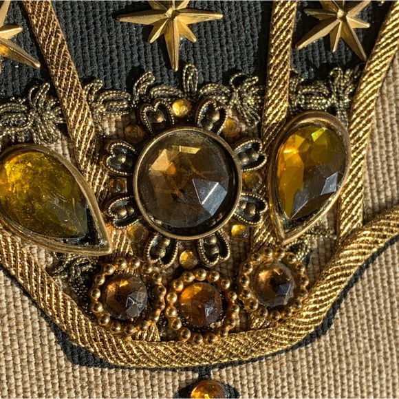 ENID COLLINS of Texas vintage Carriage Trade Purse Wood Jeweled Leather trim - Picture 12 of 12